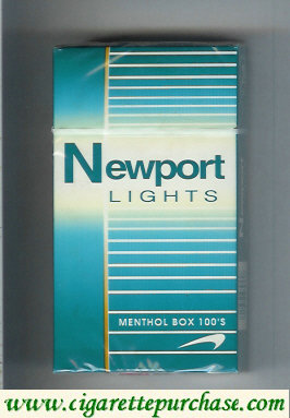 Newport Lights Menthol green and white 100s cigarettes hard box